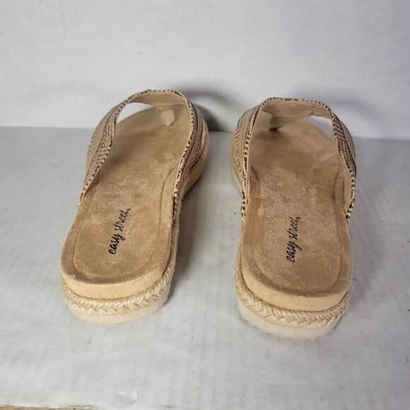 Easy Street Womens Starling Beige Woven Strap Thong Sandals Size 7.5W - Picture 8 of 8